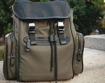 brown and biege backpack image