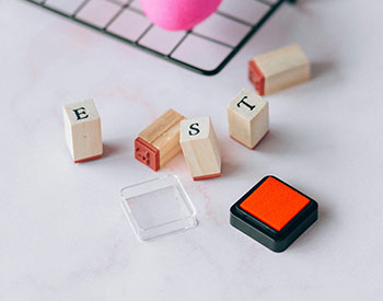 image of a collection of small letter book stamps