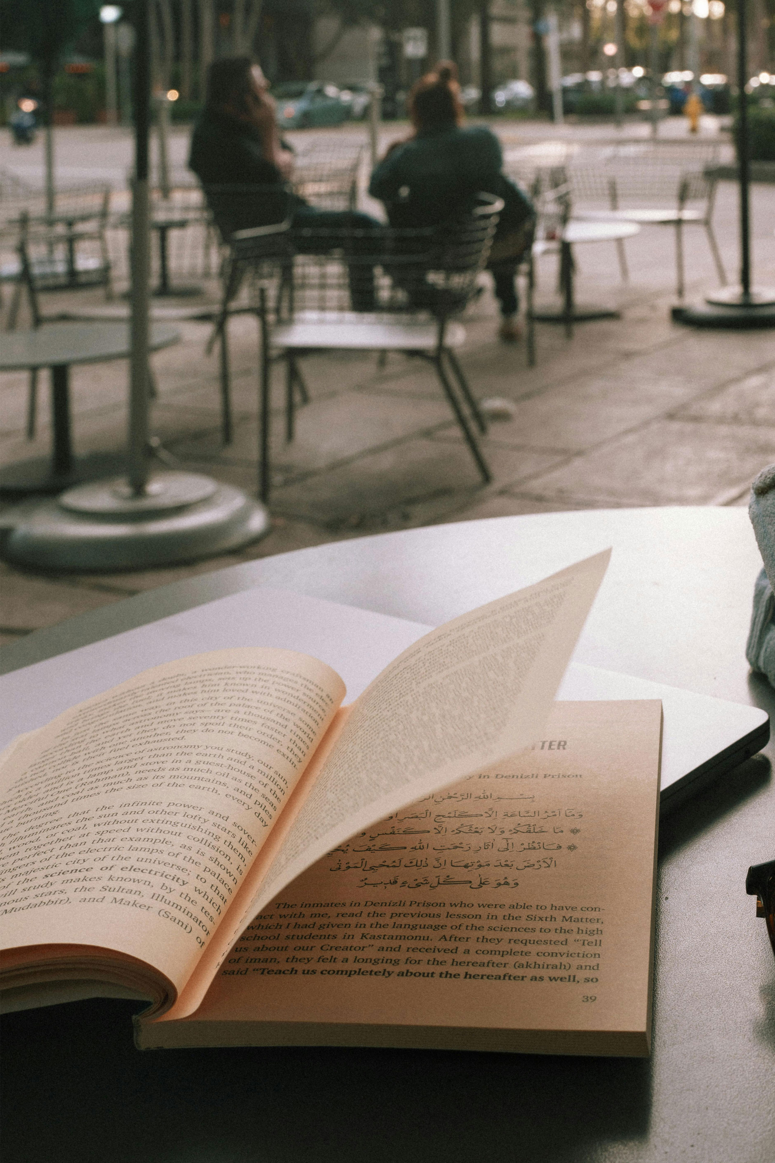 image of a book opened on a table