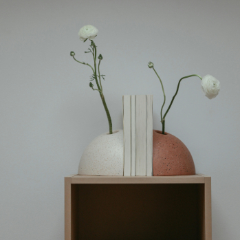 image of a round plant themed bookends